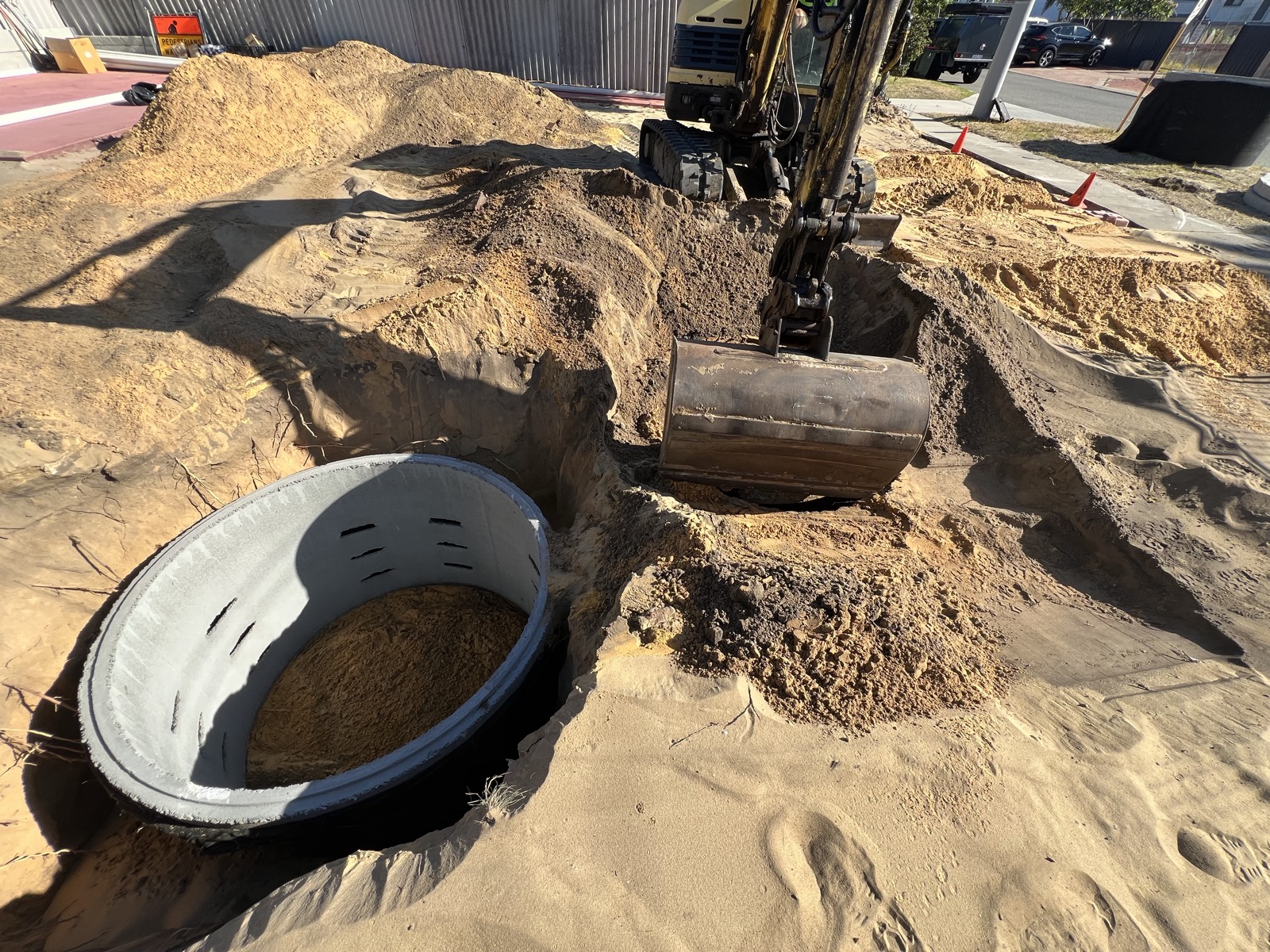 Concrete soakwell install