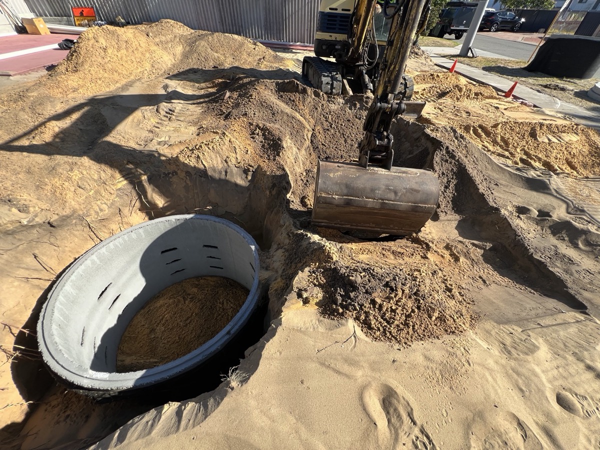 Concrete soakwell install